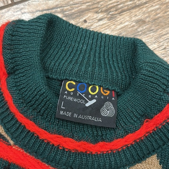 Vintage COOGI Australia pure wool crewneck sweater 3D knit large - Picture 3 of 4